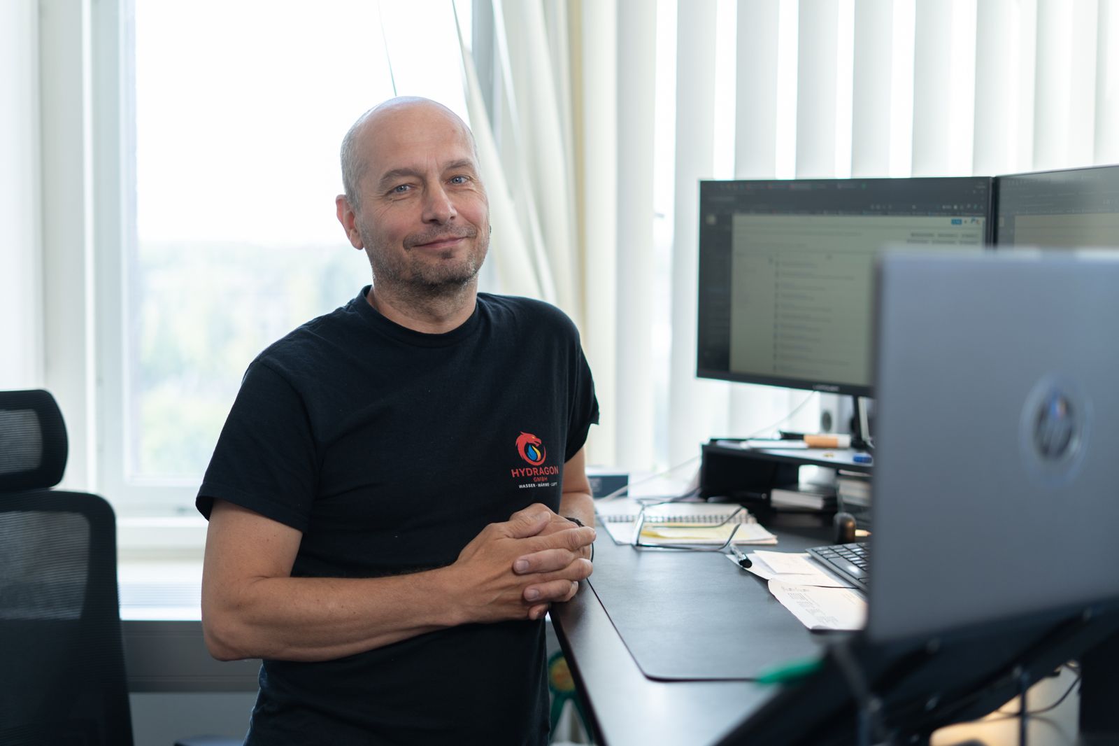 Thomas Merkel am Arbeitsplatz
